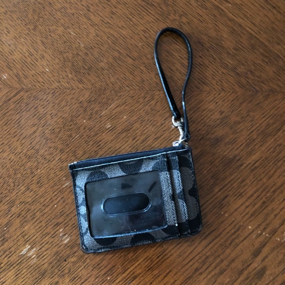 COACH- Black and Grey Cardholder with Strap - Picture 3 of 3